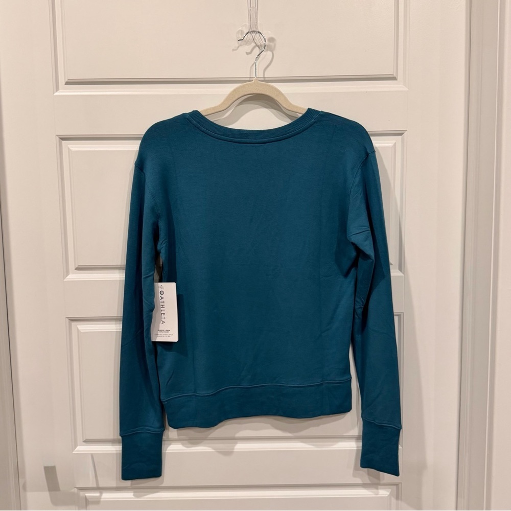 NWT Athleta Sunrise V-Neck Lightweight Sweatshirt XS Active Lounge Athletic Yoga - Picture 4 of 5